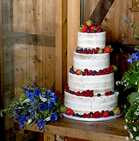 Stable Cottage Cakes - wedding cake semi naked barn