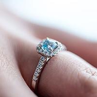 Aqua coloured engagement ring Aqua coloured engagement ring