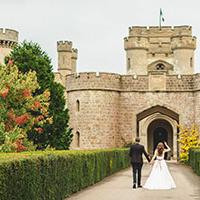 Couple getting married in a castle Couple getting married in a castle