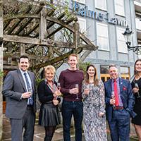 Newlyweds celebrating winning dream winter wedding! Newlyweds celebrating winning dream winter wedding!