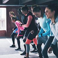 Women preparing to race Women preparing to race